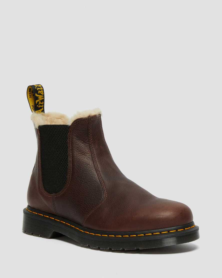 Dr. Martens 2976 Faux Fur Lined Erkek Chelsea Bot - Bot Kahverengi |TSMJO5218|